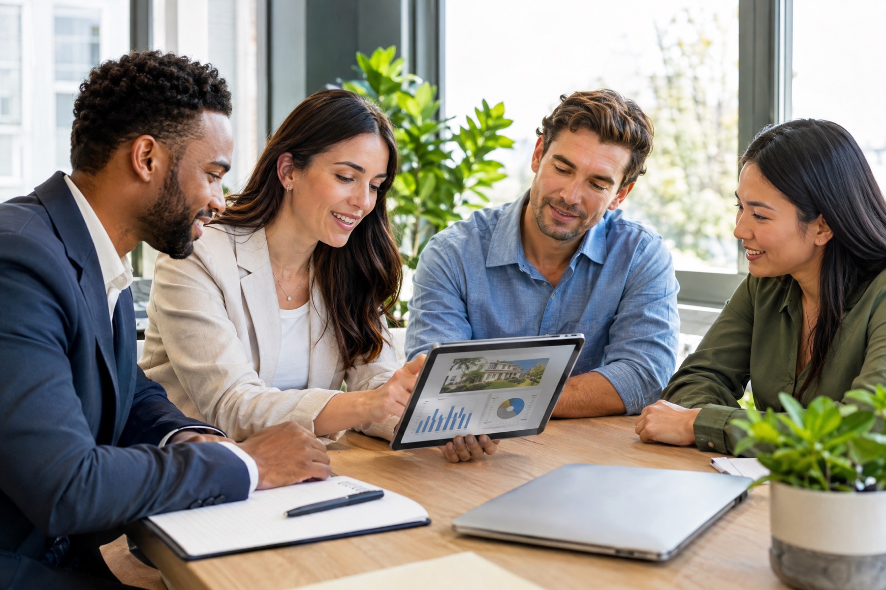 My New Real Estate advisory team reviewing property data together
